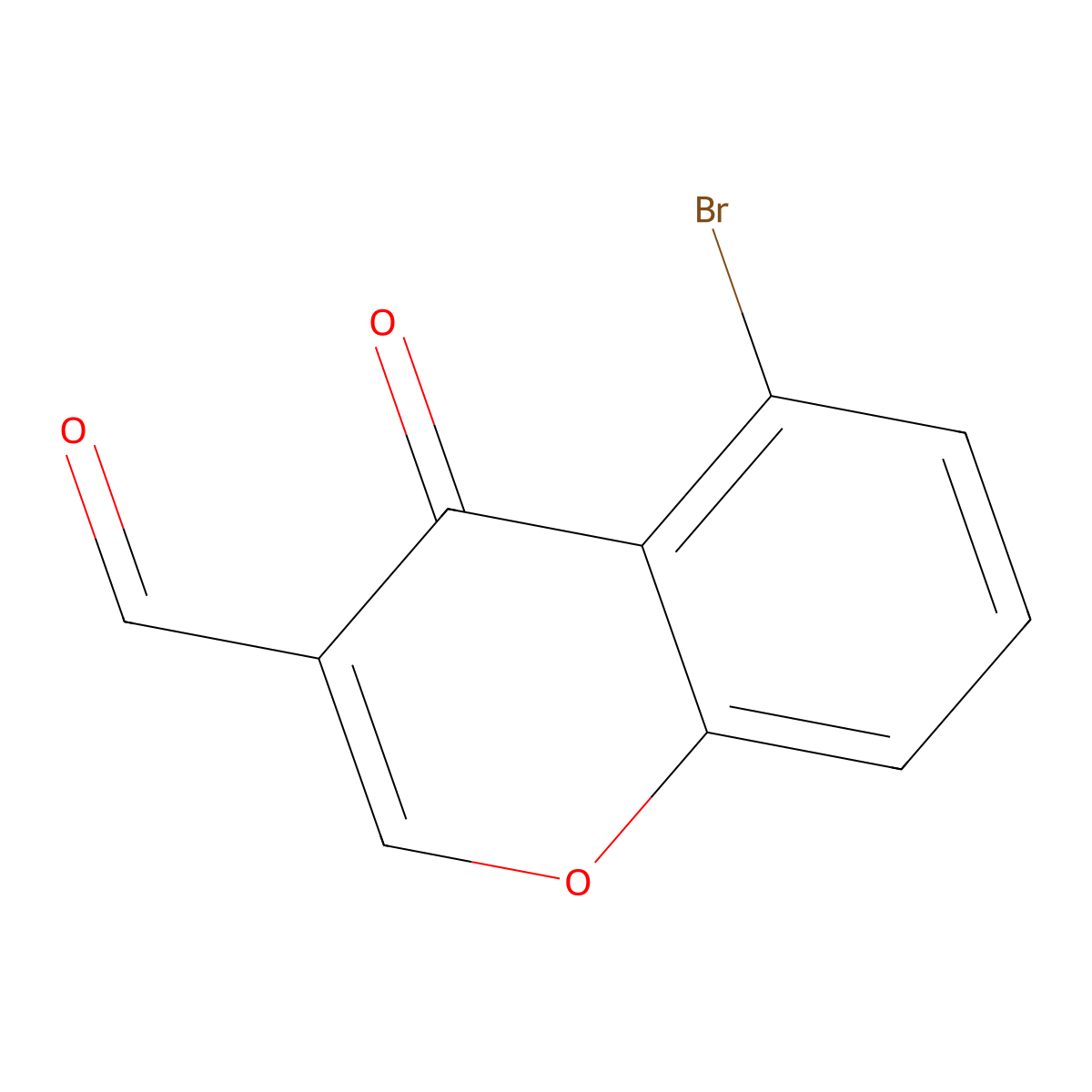 5-Bromo-4-oxo-4H-1-benzopyran-3-carbaldehyde molecular structure, CAS 849343-38-0