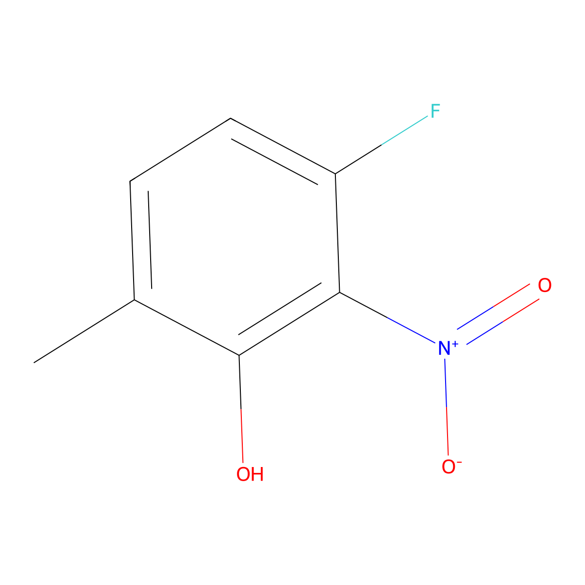 3-Fluoro-6-methyl-2-nitrophenol molecular structure, CAS 849353-45-3
