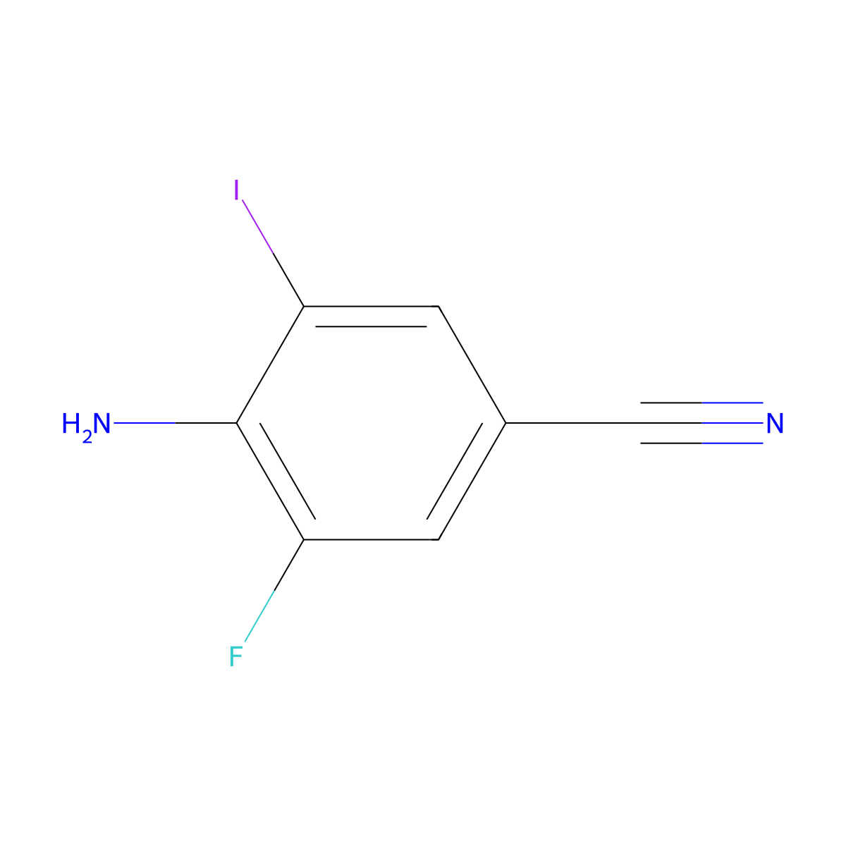 4-Amino-3-fluoro-5-iodobenzonitrile molecular structure, CAS 849353-46-4
