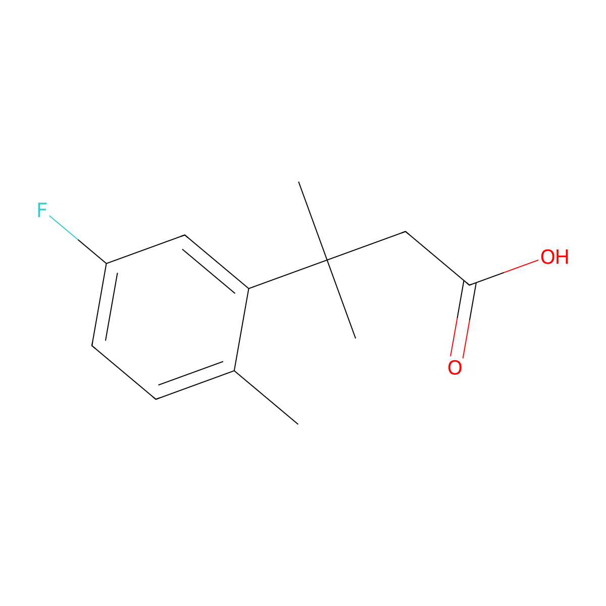 3-(5-Fluoro-2-methylphenyl)-3-methylbutanoic acid molecular structure, CAS 849353-56-6
