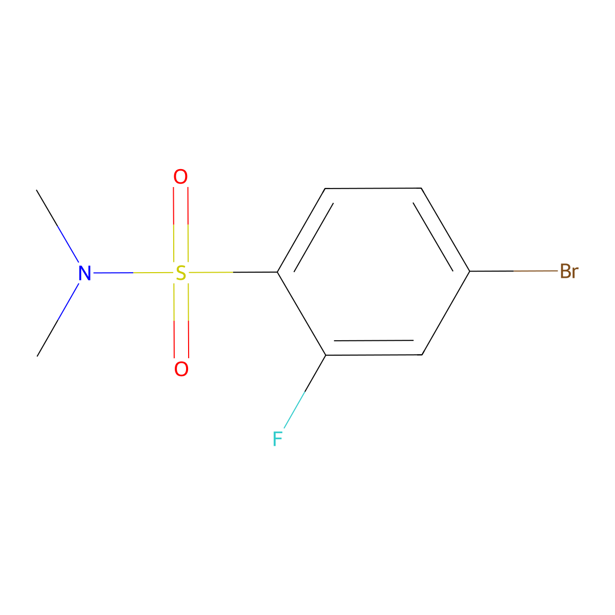 4-bromo-2-fluoro-N,N-dimethylbenzenesulfonamide molecular structure, CAS 849357-53-5