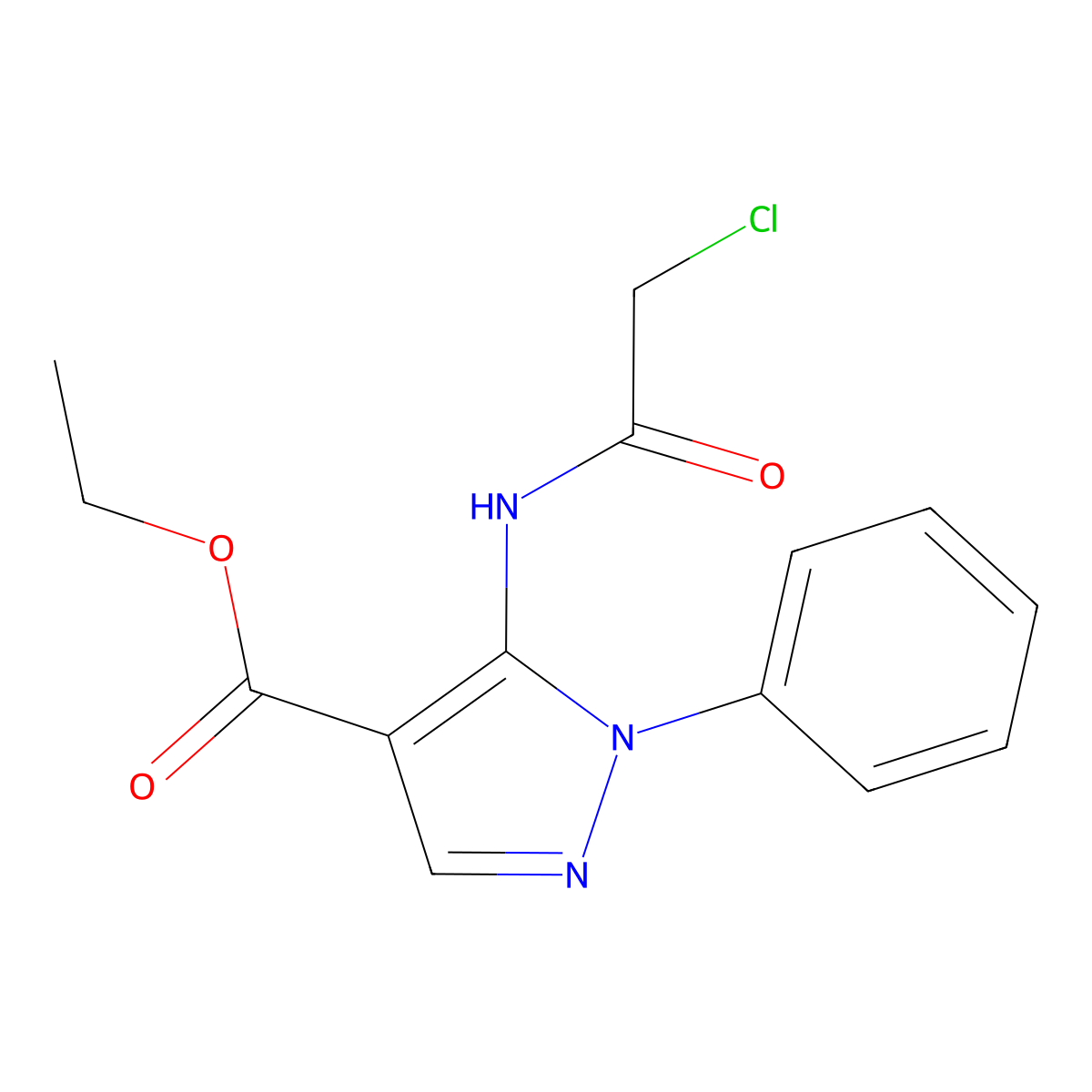 ethyl 5-[(chloroacetyl)amino]-1-phenyl-1H-pyrazole-4-carboxylate molecular structure, CAS 84939-74-2