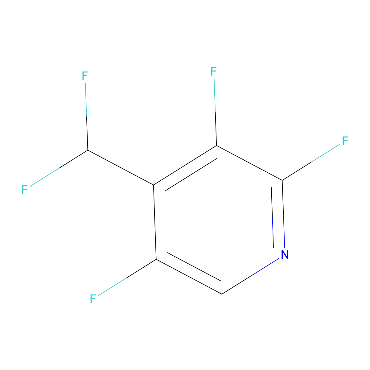 4-(Difluoromethyl)-2,3,5-trifluoropyridine molecular structure, CAS 84940-48-7
