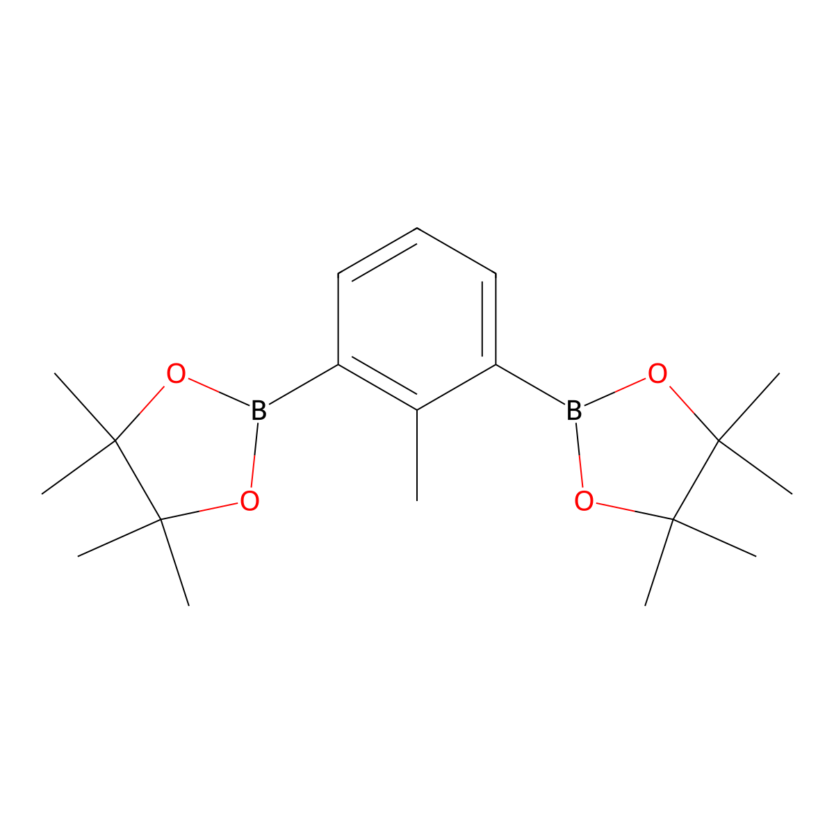 4,4,5,5-Tetramethyl-2-[2-methyl-3-(4,4,5,5-tetramethyl-1,3,2-dioxaborolan-2-yl)phenyl]-1,3,2-dioxaborolane molecular structure, CAS 849402-14-8