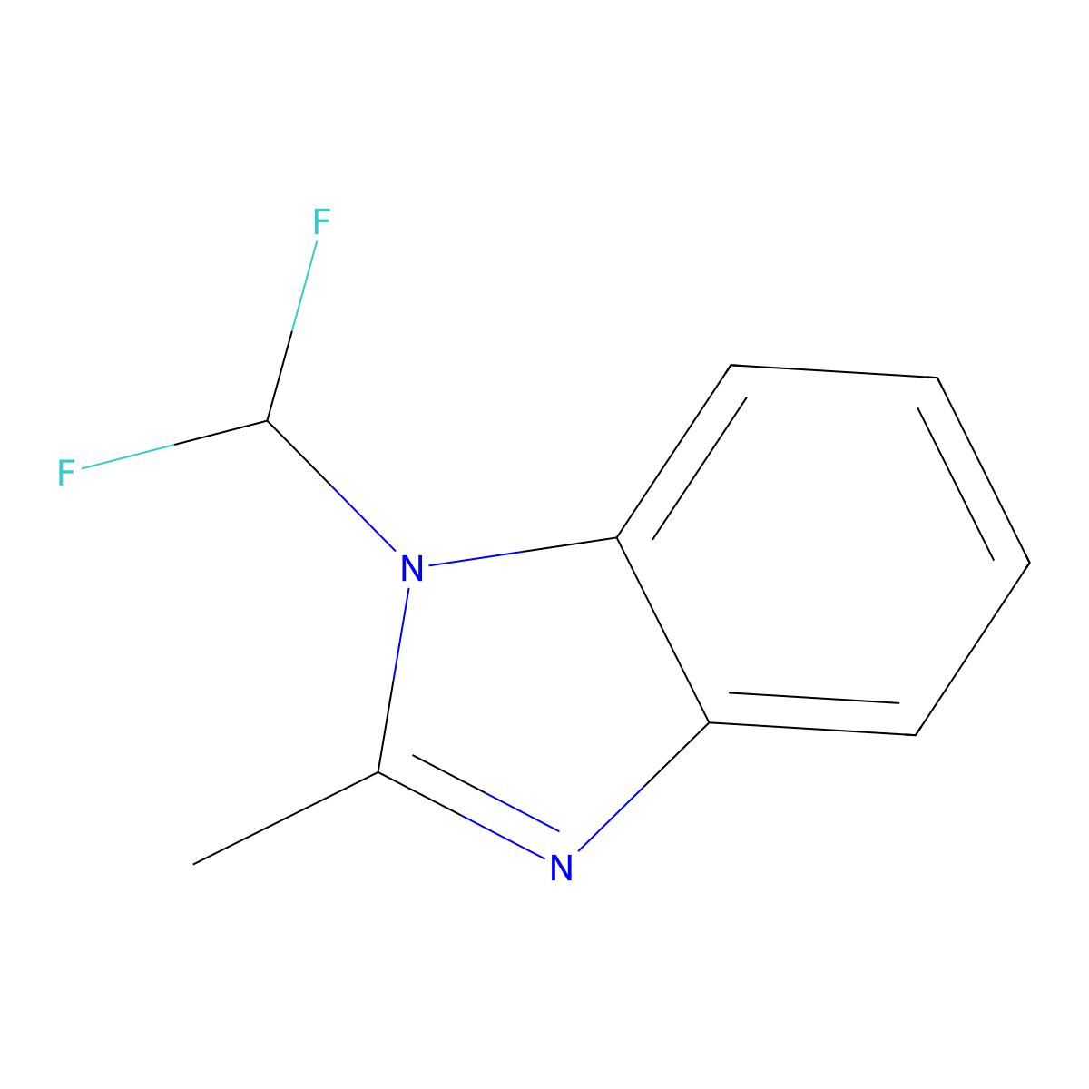1-(Difluoromethyl)-2-methyl-1H-benzimidazole molecular structure, CAS 84941-16-2