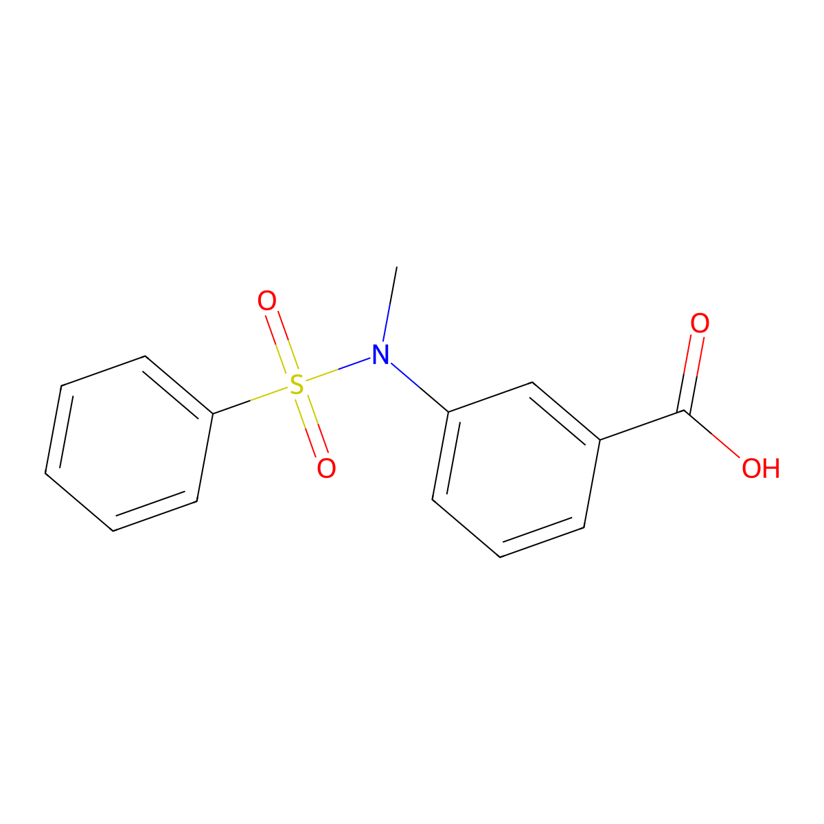 3-[Methyl(phenylsulfonyl)amino]benzoic acid molecular structure, CAS 849410-28-2
