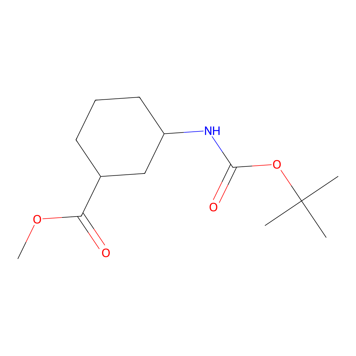 Methyl 3-(tert-butoxycarbonylamino)cyclohexanecarboxylate molecular structure, CAS 849410-73-7