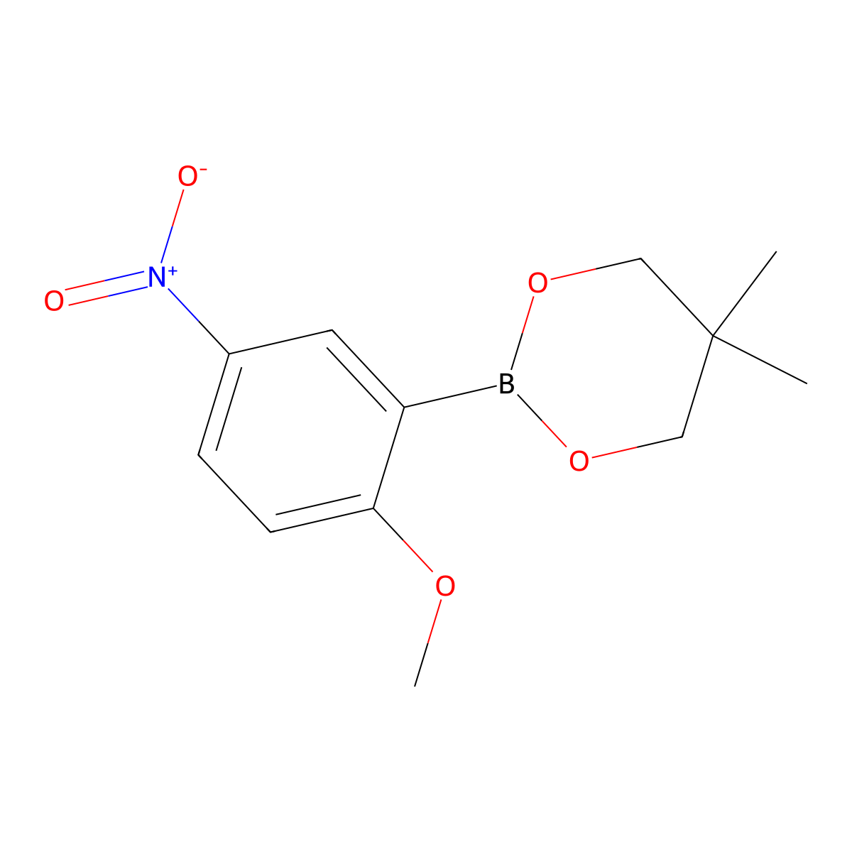 2-(2-Methoxy-5-nitrophenyl)-5,5-dimethyl-1,3,2-dioxaborinane molecular structure, CAS 849412-48-2