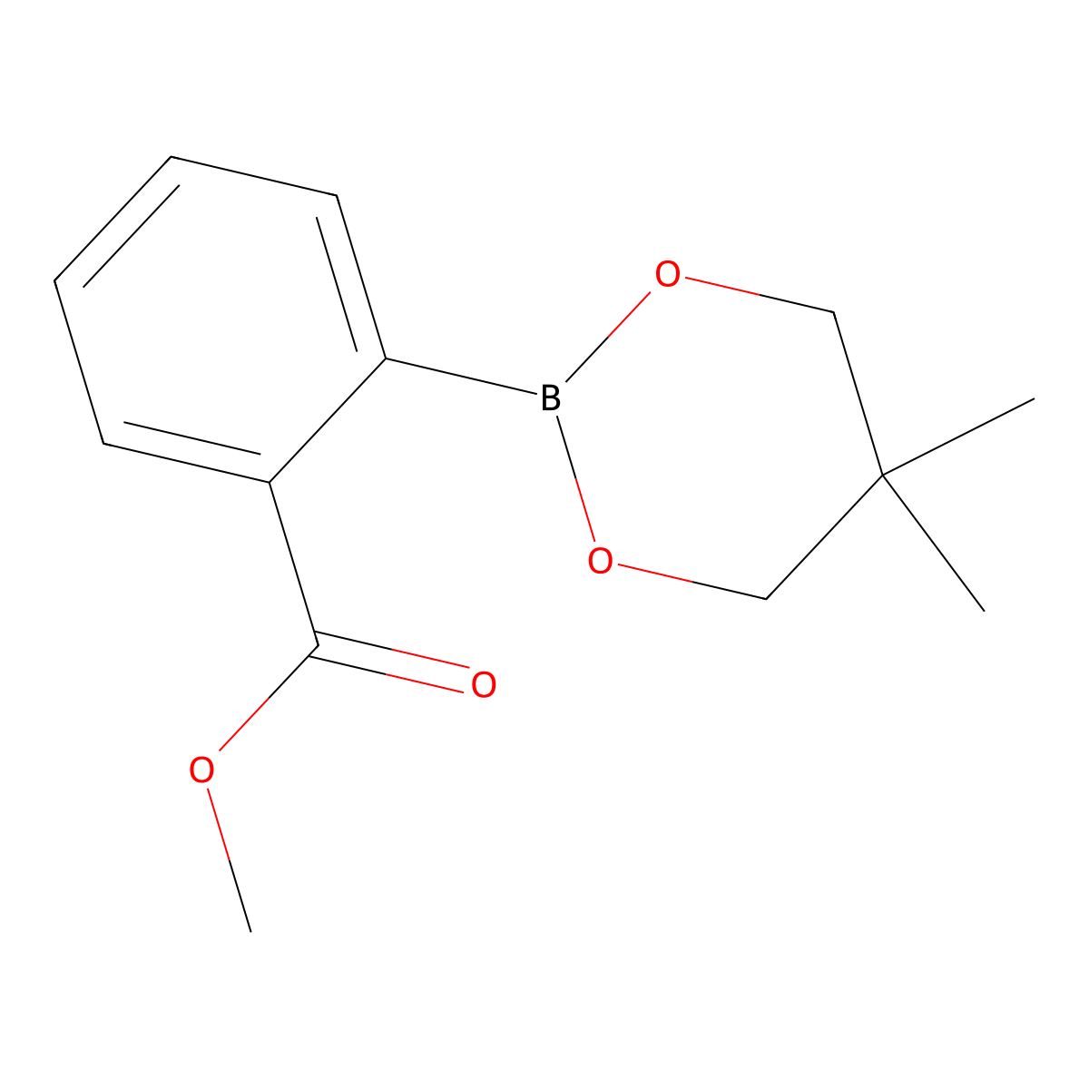 Methyl 2-(5,5-dimethyl-1,3,2-dioxaborinan-2-yl)benzoate molecular structure, CAS 849412-52-8