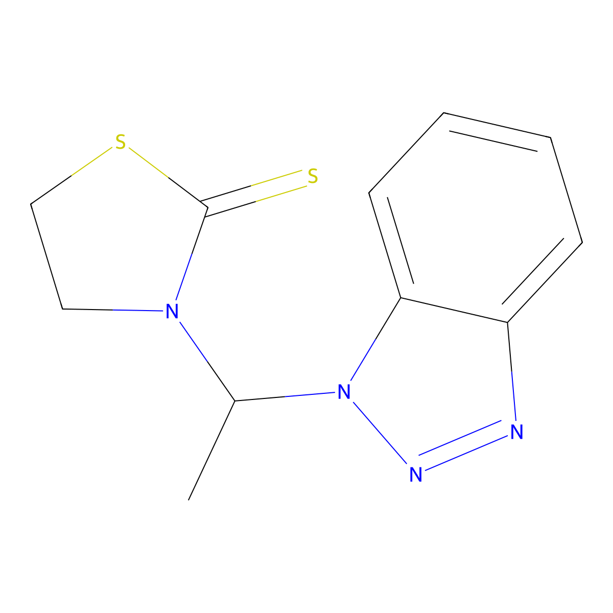 3-[1-(1H-1,2,3-Benzotriazol-1-yl)ethyl]-1,3-thiazolidine-2-thione molecular structure, CAS 849414-05-7