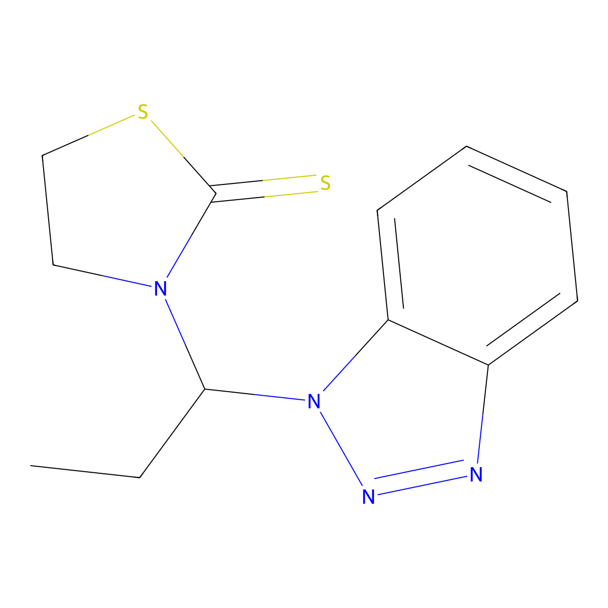 3-[1-(1H-1,2,3-Benzotriazol-1-yl)propyl]-1,3-thiazolidine-2-thione molecular structure, CAS 849414-06-8