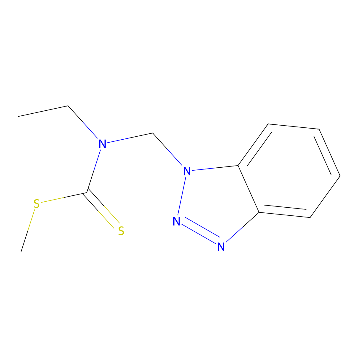 N-(1H-1,2,3-Benzotriazol-1-ylmethyl)-N-ethyl(methylsulfanyl)carbothioamide molecular structure, CAS 849414-34-2