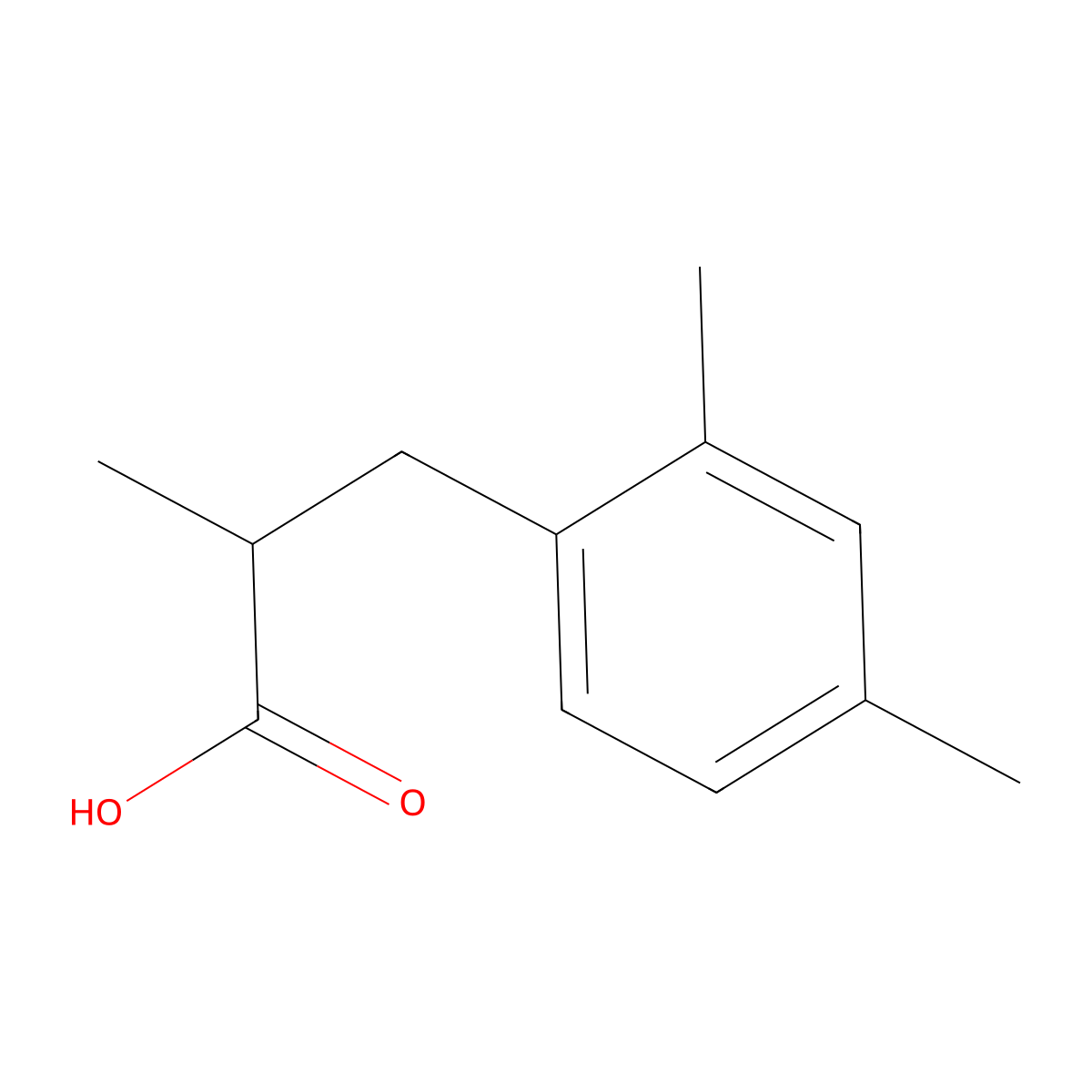 3-(2,4-Dimethylphenyl)-2-methylpropanoic acid molecular structure, CAS 849417-73-8