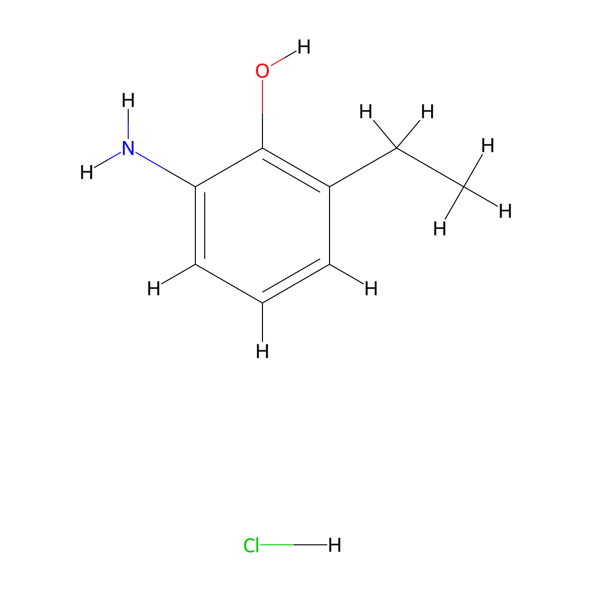 2-Amino-6-ethylphenol hydrochloride molecular structure, CAS 84942-41-6