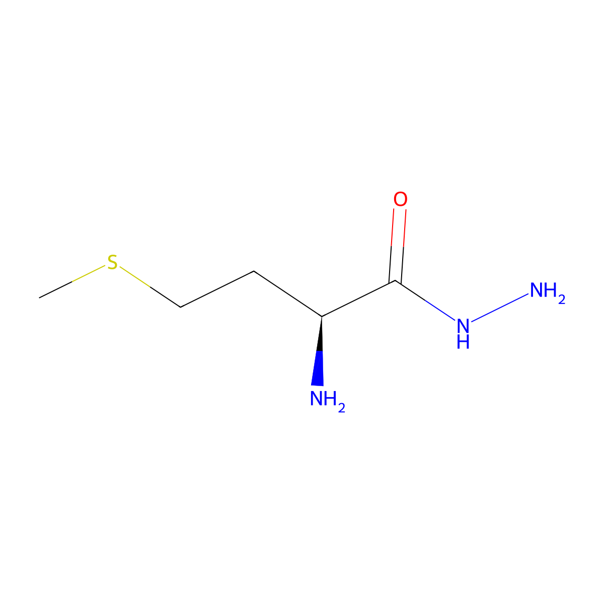 (2S)-2-amino-4-(methylsulfanyl)butanehydrazide molecular structure, CAS 84943-20-4
