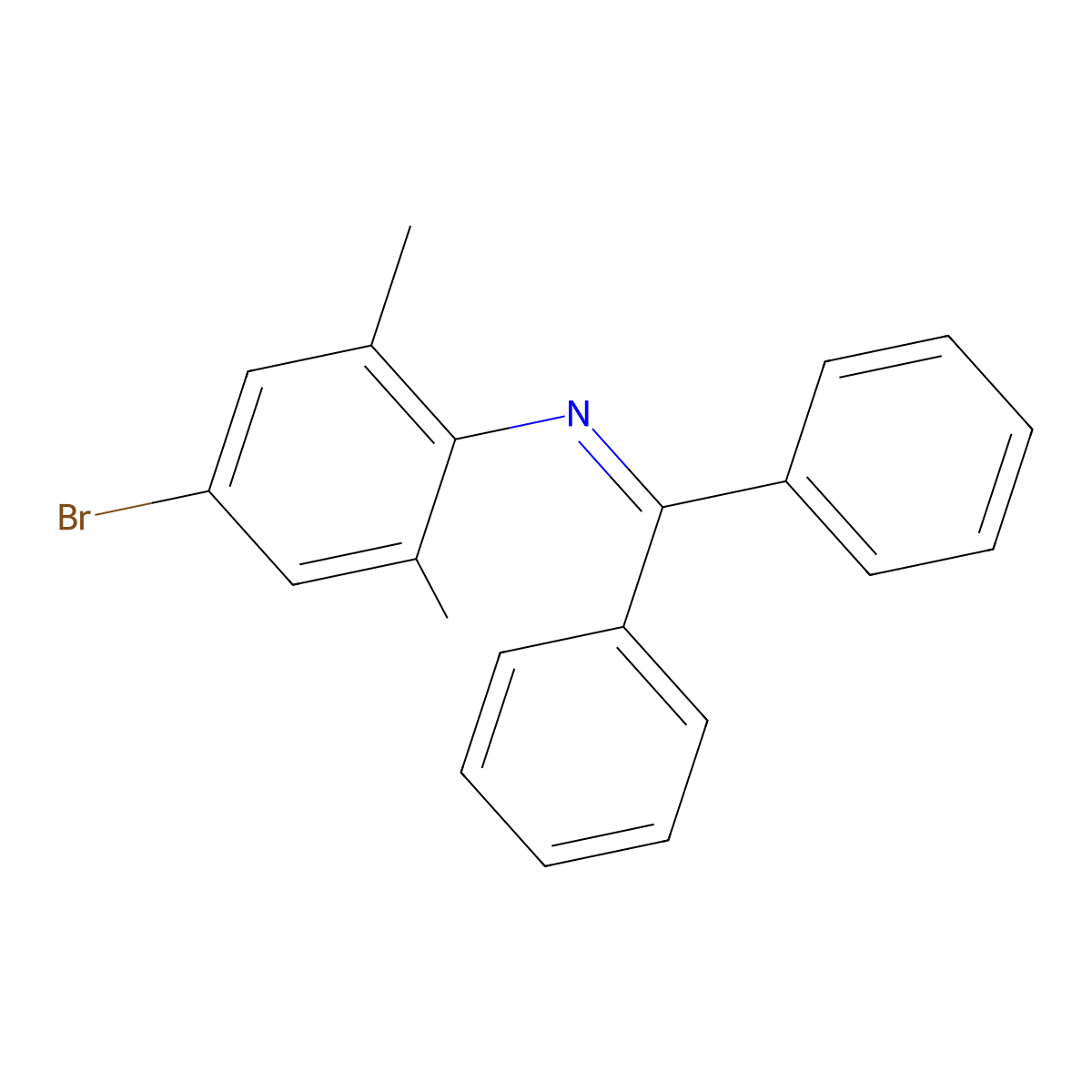 N-(4-bromo-2,6-dimethylphenyl)-1,1-diphenylmethanimine molecular structure, CAS 849438-97-7