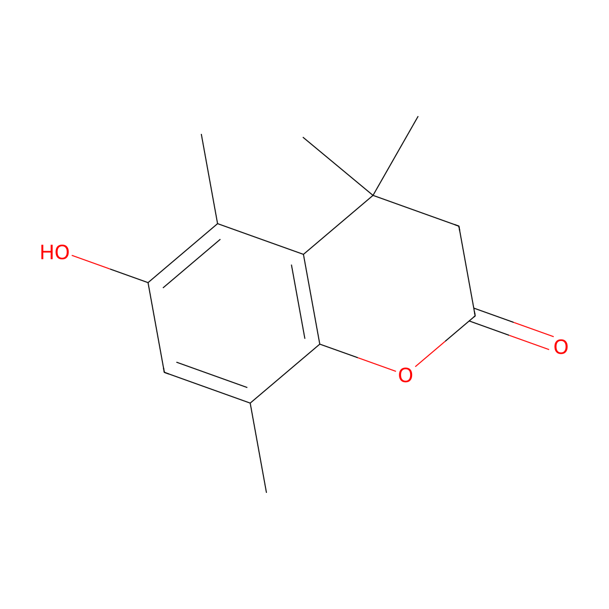 6-Hydroxy-4,4,5,8-tetramethylchroman-2-one molecular structure, CAS 84945-00-6