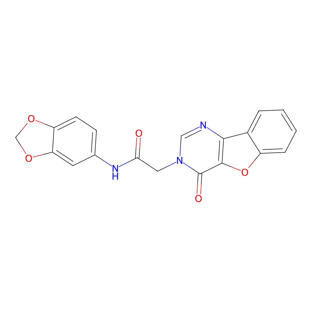 N-(benzo[d][1,3]dioxol-5-yl)-2-(4-oxobenzofuro[3,2-d]pyrimidin-3(4H)-yl)acetamide molecular structure, CAS 849455-27-2