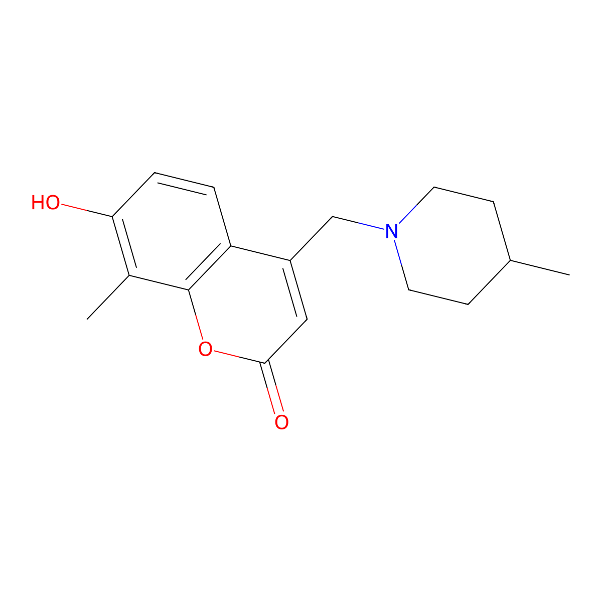 7-hydroxy-8-methyl-4-((4-methylpiperidin-1-yl)methyl)-2H-chromen-2-one molecular structure, CAS 849456-33-3