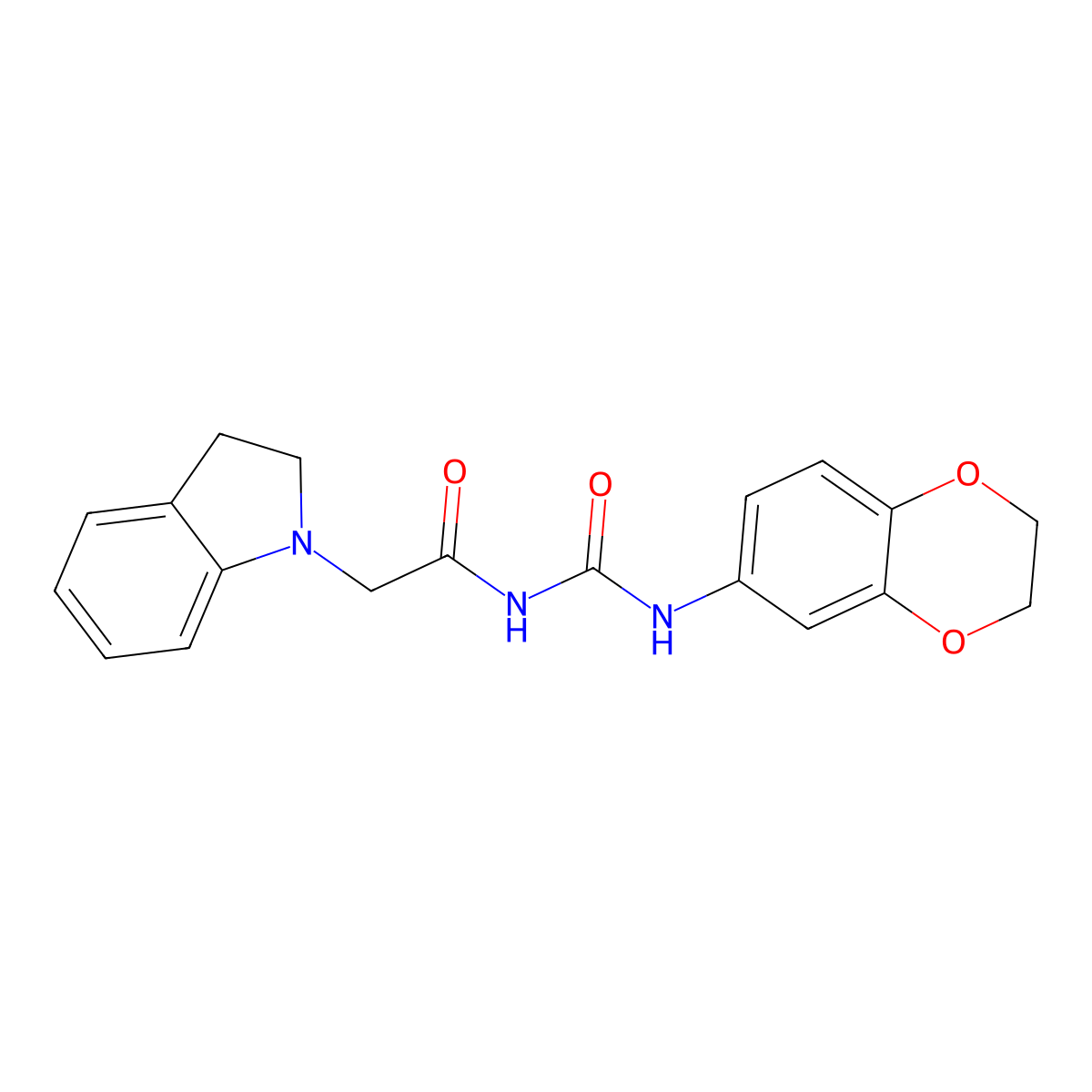 1-(2,3-dihydro-1,4-benzodioxin-6-yl)-3-[2-(2,3-dihydro-1H-indol-1-yl)acetyl]urea molecular structure, CAS 849458-27-1