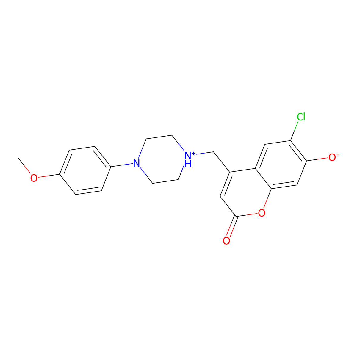 6-Chloro-7-hydroxy-4-[[4-(4-methoxyphenyl)piperazin-1-yl]methyl]chromen-2-one molecular structure, CAS 849459-02-5