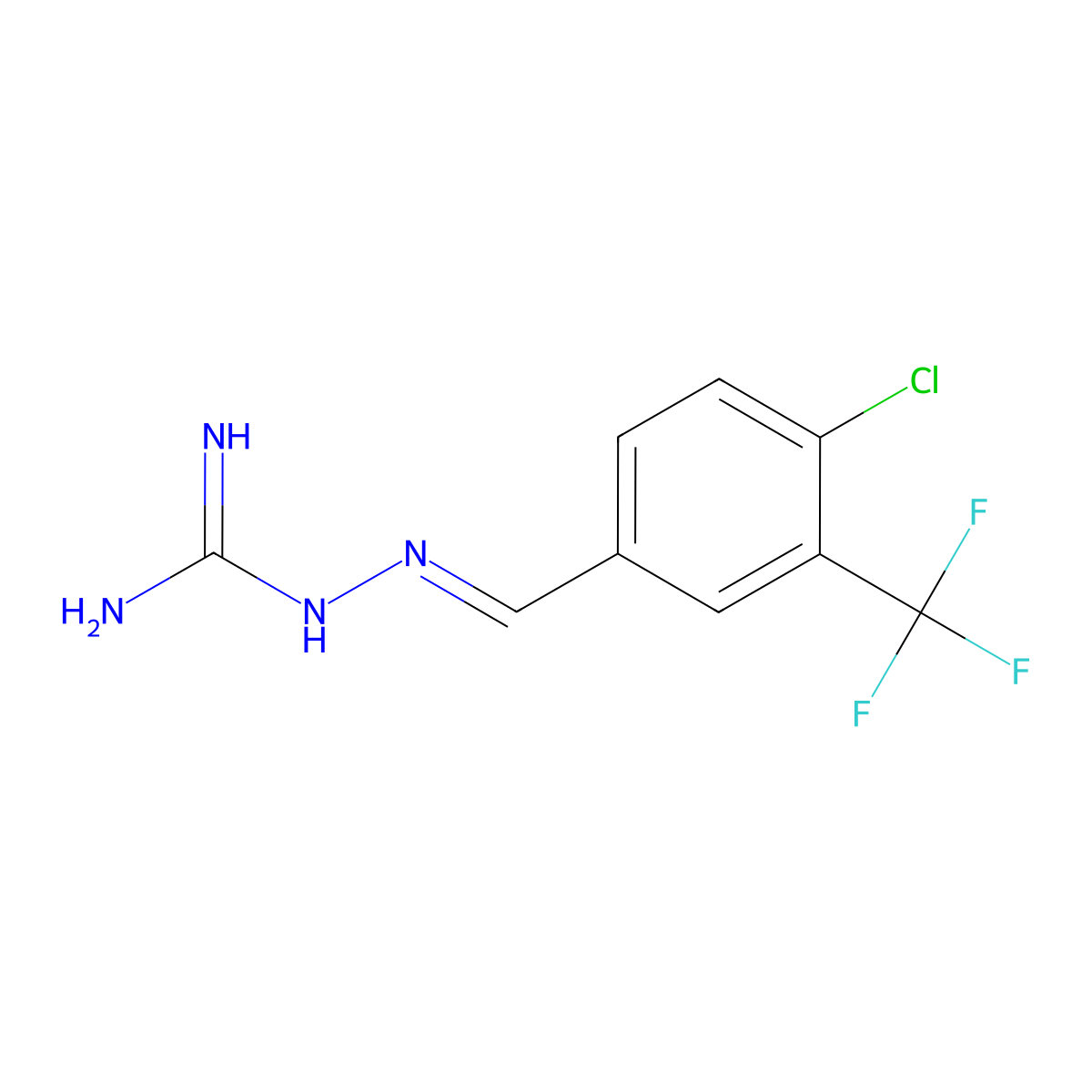 2-(4-Chloro-3-(trifluoromethyl)benzylidene)hydrazine-1-carboximidamide molecular structure, CAS 849459-88-7