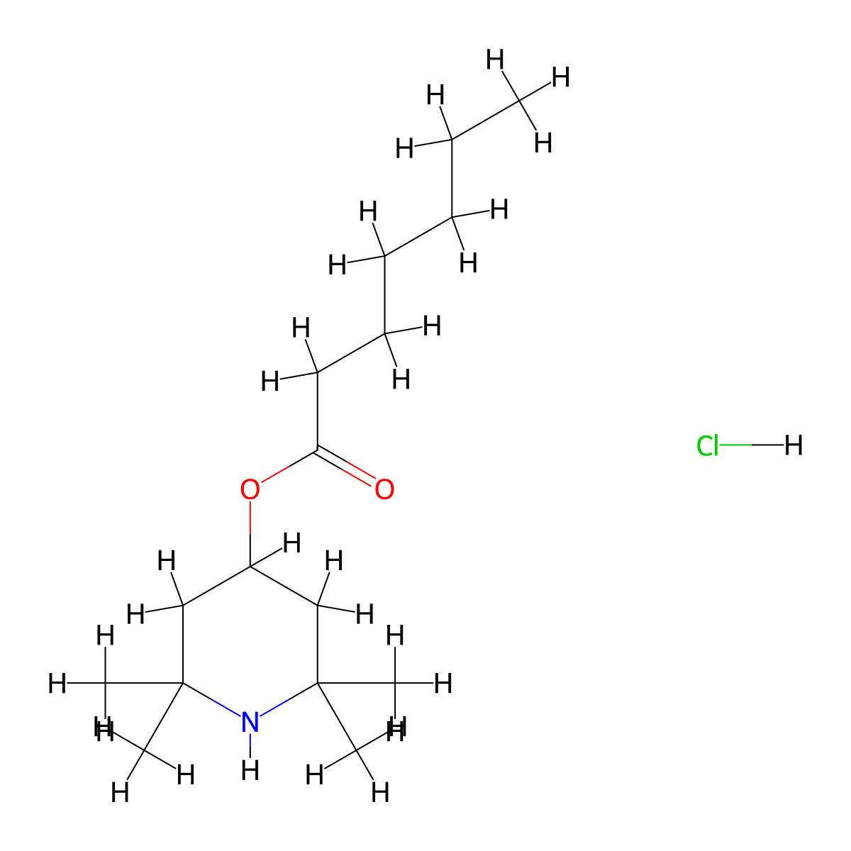 2,2,6,6-Tetramethylpiperidin-4-yl heptanoate molecular structure, CAS 849461-91-2