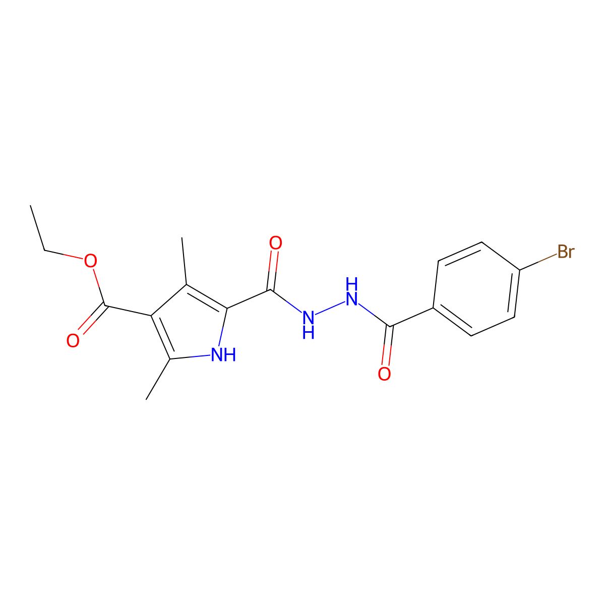 ethyl 5-[[(4-bromobenzoyl)amino]carbamoyl]-2,4-dimethyl-1H-pyrrole-3-carboxylate molecular structure, CAS 849478-35-9