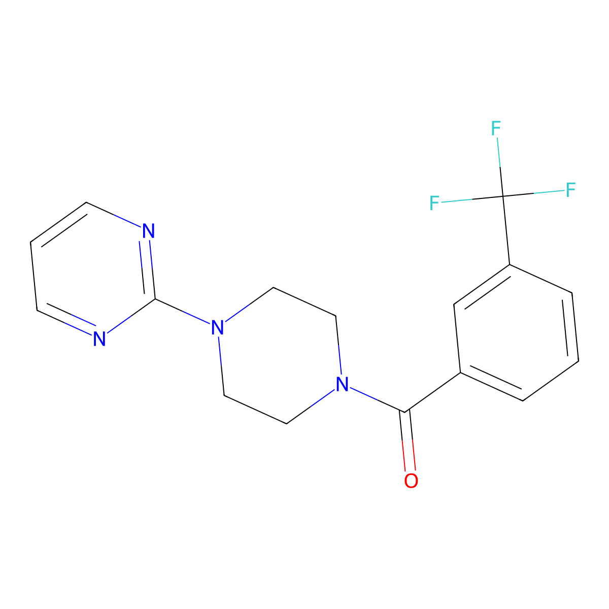 4-Pyrimidin-2-ylpiperazinyl 3-(trifluoromethyl)phenyl ketone molecular structure, CAS 849483-26-7