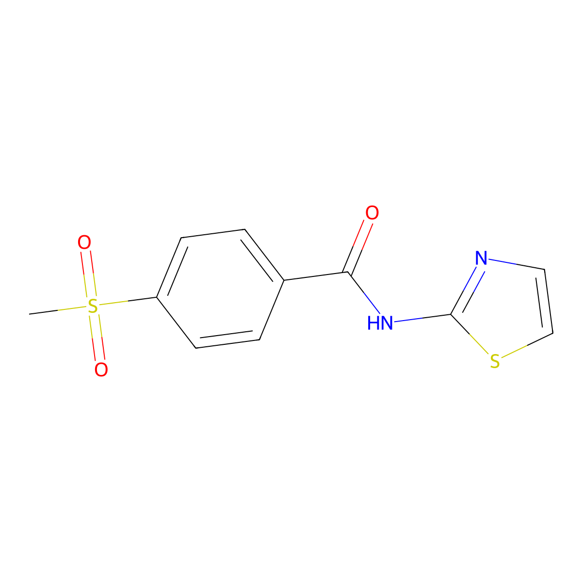 4-methanesulfonyl-N-(1,3-thiazol-2-yl)benzamide molecular structure, CAS 849483-34-7