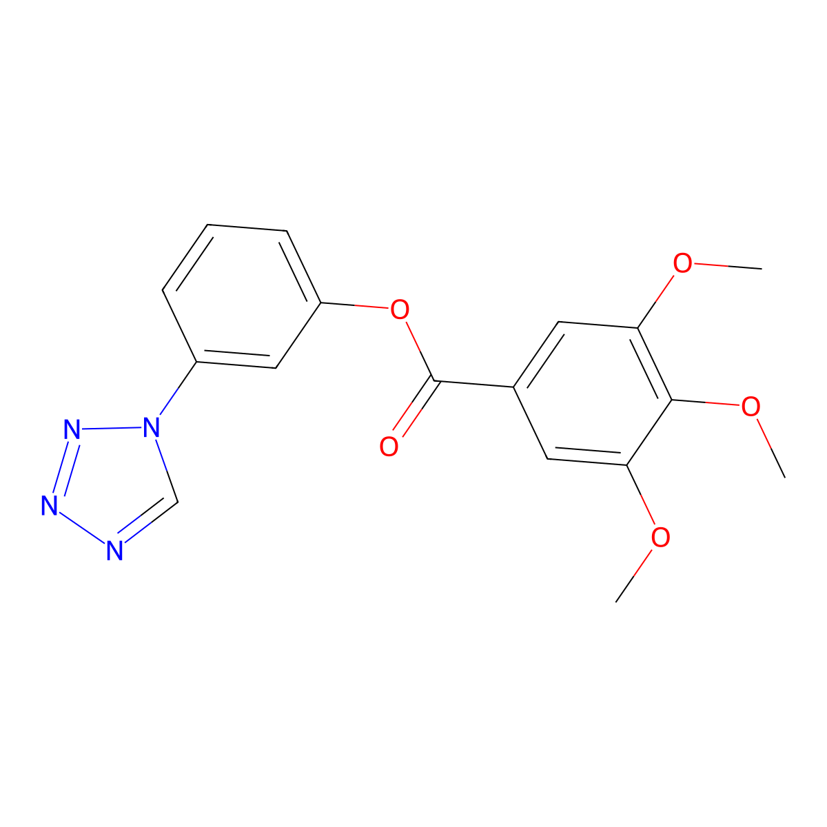 3-(1H-tetrazol-1-yl)phenyl 3,4,5-trimethoxybenzoate molecular structure, CAS 849485-94-5