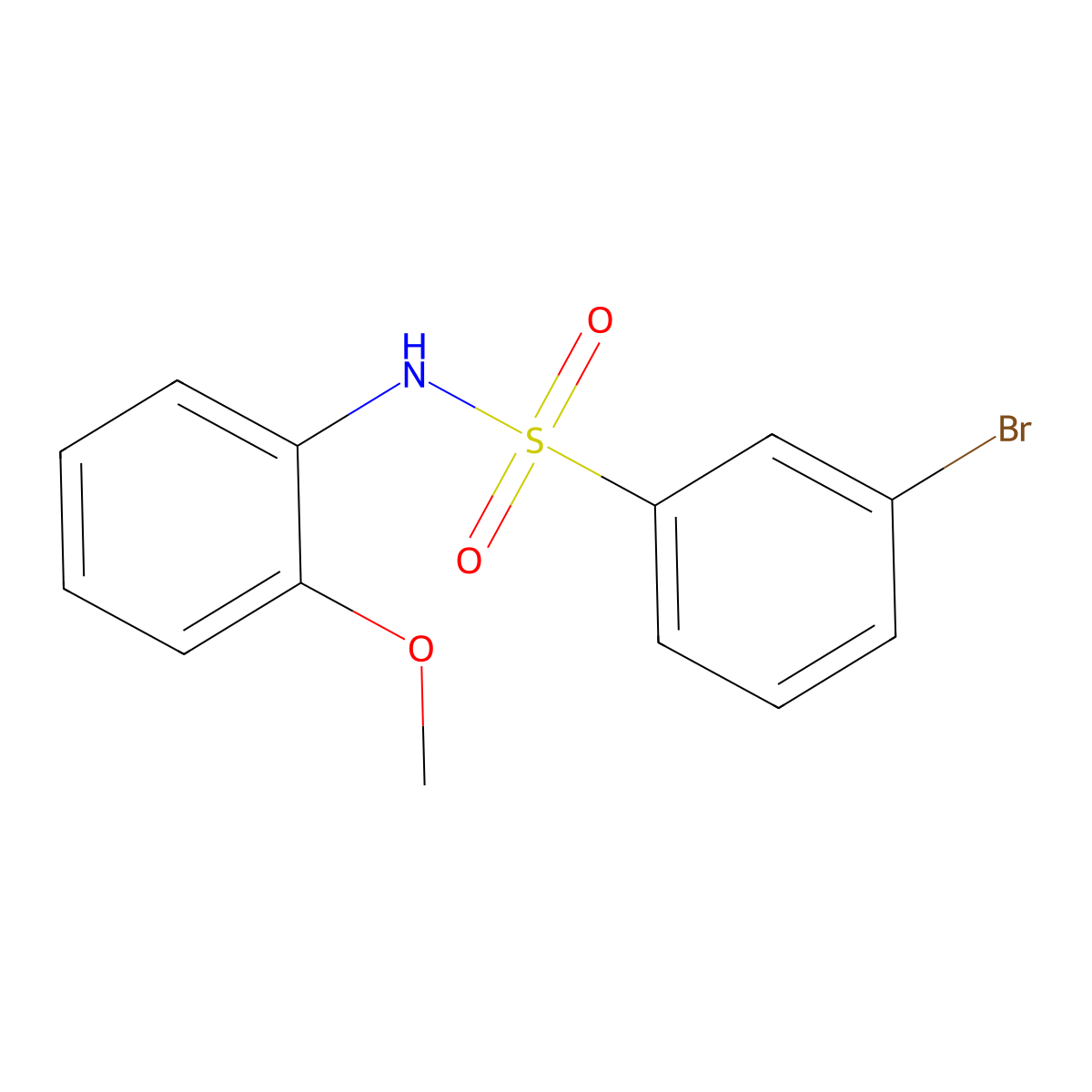 3-bromo-N-(2-methoxyphenyl)benzenesulfonamide molecular structure, CAS 849486-62-0
