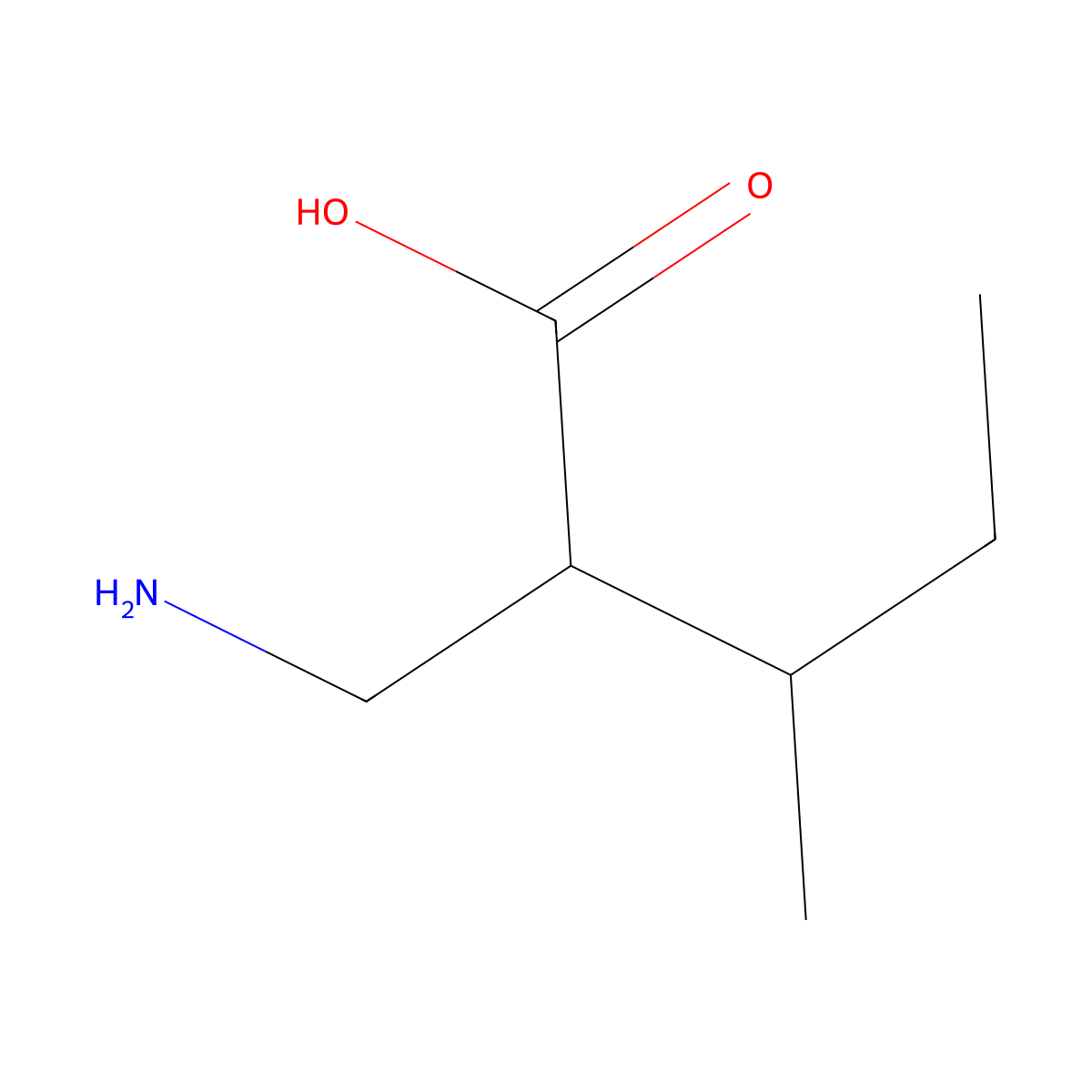 2-(Aminomethyl)-3-methylpentanoic acid molecular structure, CAS 849500-68-1