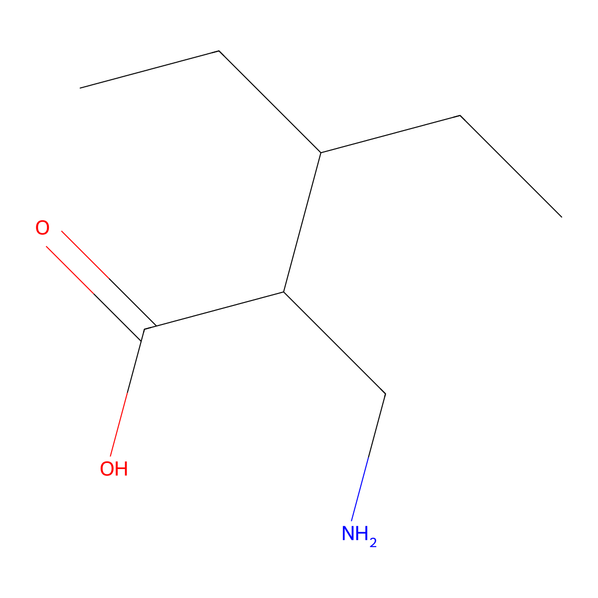 2-(Aminomethyl)-3-ethylpentanoic acid molecular structure, CAS 849500-80-7