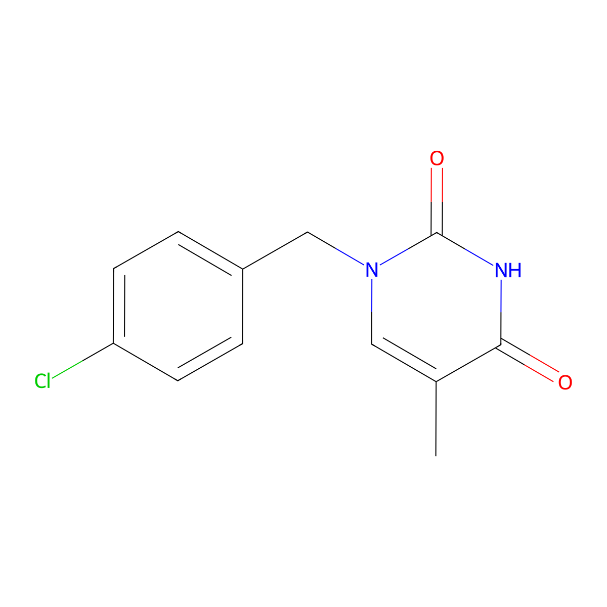 1-[(4-chlorophenyl)methyl]-5-methyl-3H-pyrimidine-2,4-dione molecular structure, CAS 849502-04-1