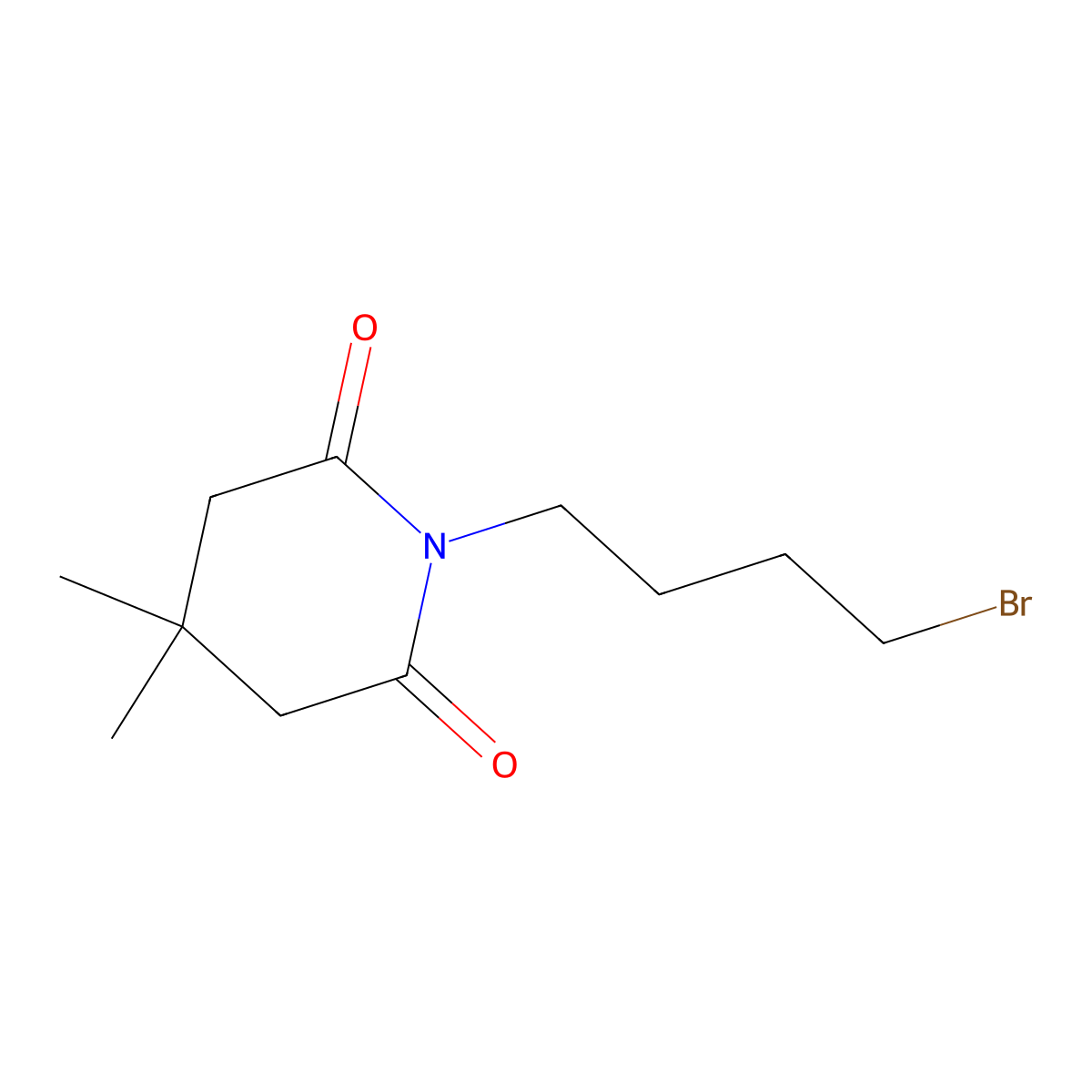 1-(4-Bromobutyl)-4,4-dimethylpiperidine-2,6-dione molecular structure, CAS 84951-42-8