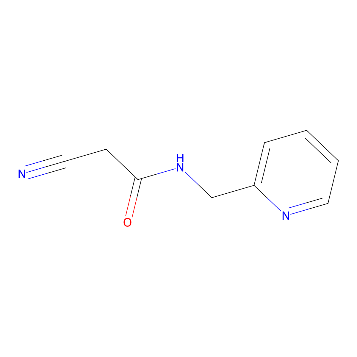 2-cyano-N-(pyridin-2-ylmethyl)acetamide molecular structure, CAS 84951-58-6