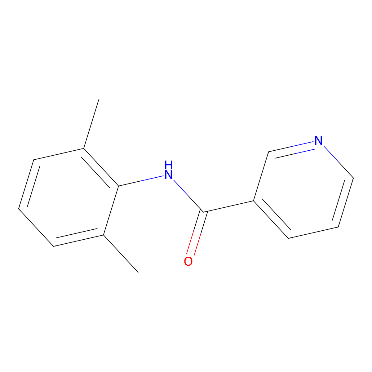N-(2,6-dimethylphenyl)nicotinamide molecular structure, CAS 84951-65-5