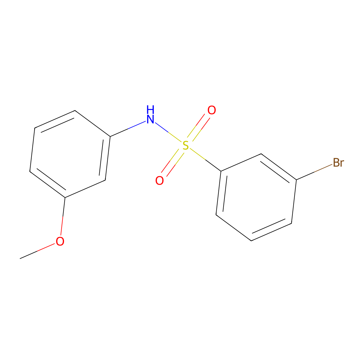 3-bromo-N-(3-methoxyphenyl)benzenesulfonamide molecular structure, CAS 849511-37-1
