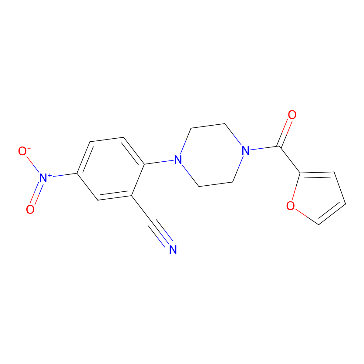 2-[4-(2-Furoyl)piperazin-1-yl]-5-nitrobenzonitrile molecular structure, CAS 849516-63-8