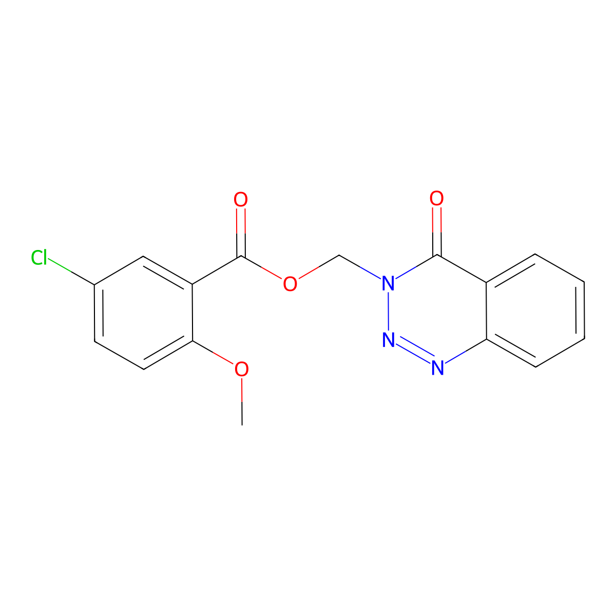 (4-Oxo-1,2,3-benzotriazin-3-yl)methyl 5-chloro-2-methoxybenzoate molecular structure, CAS 849522-77-6