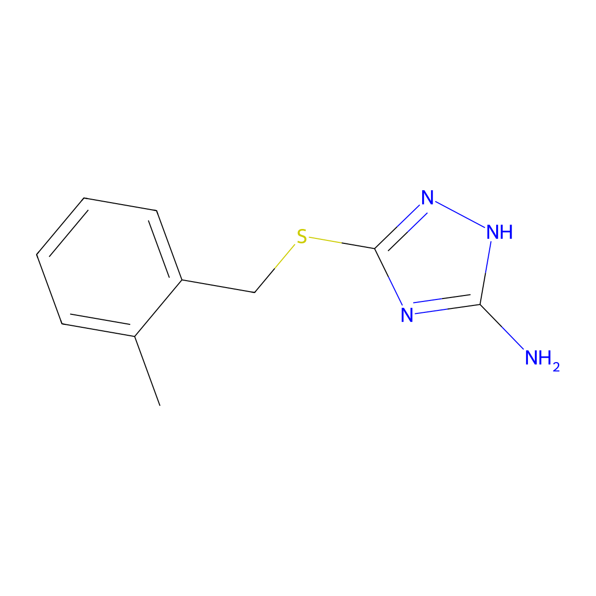 3-[(2-methylbenzyl)sulfanyl]-1H-1,2,4-triazol-5-amine molecular structure, CAS 849524-40-9