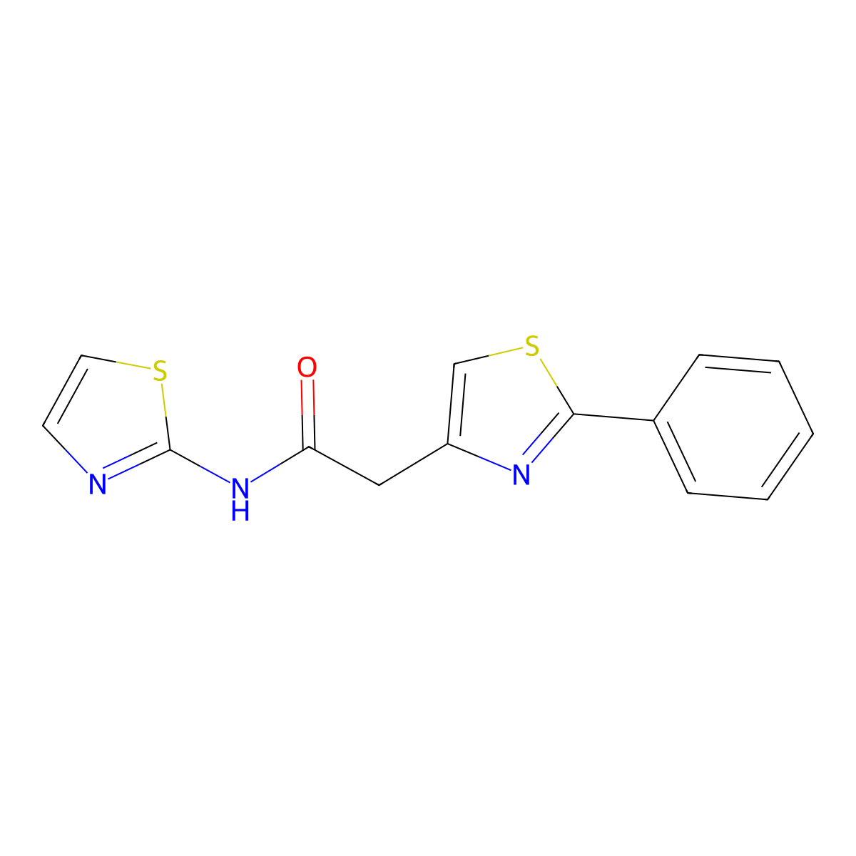 2-(2-phenyl-1,3-thiazol-4-yl)-N-(1,3-thiazol-2-yl)acetamide molecular structure, CAS 849524-43-2