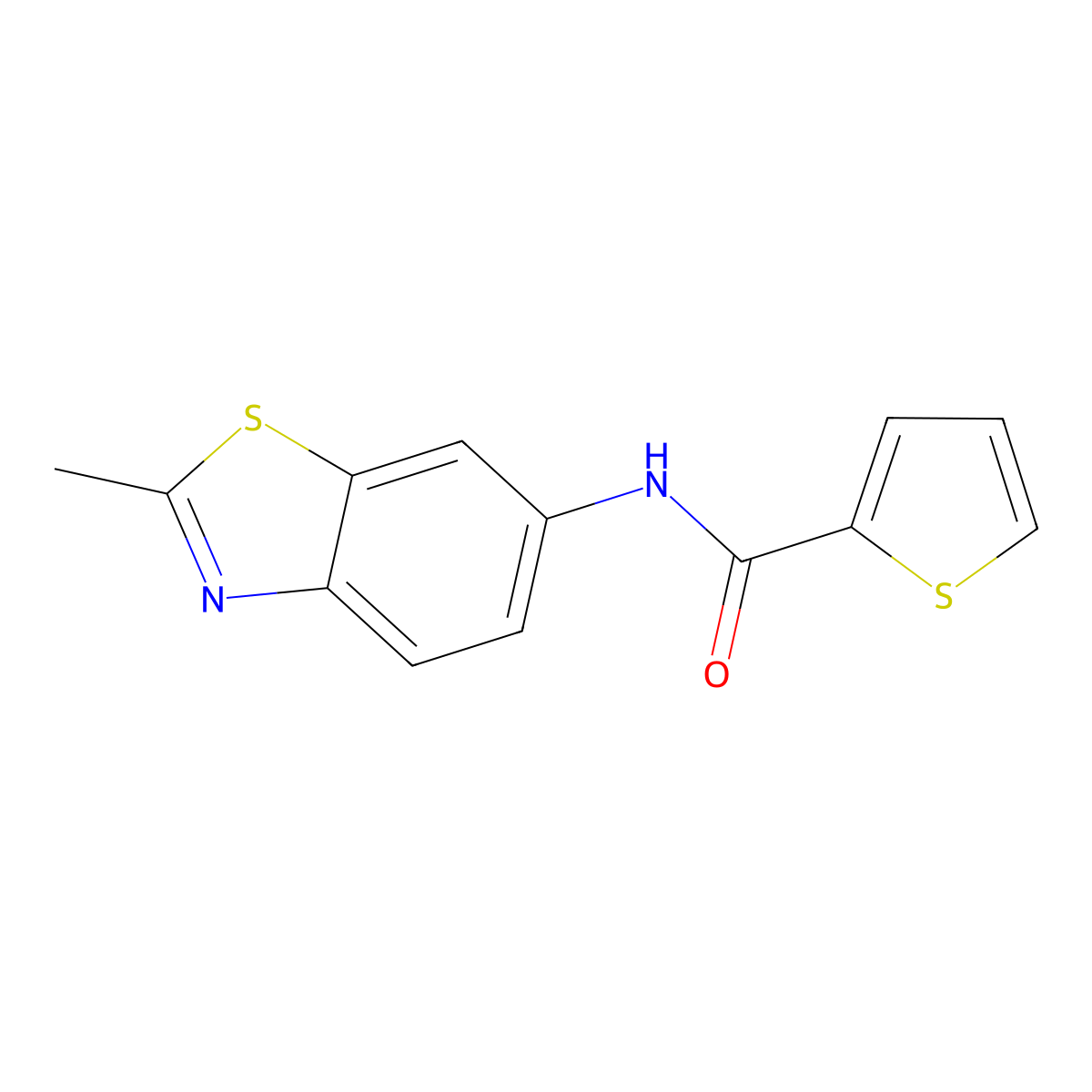 N-(2-methyl-1,3-benzothiazol-6-yl)thiophene-2-carboxamide molecular structure, CAS 849525-05-9