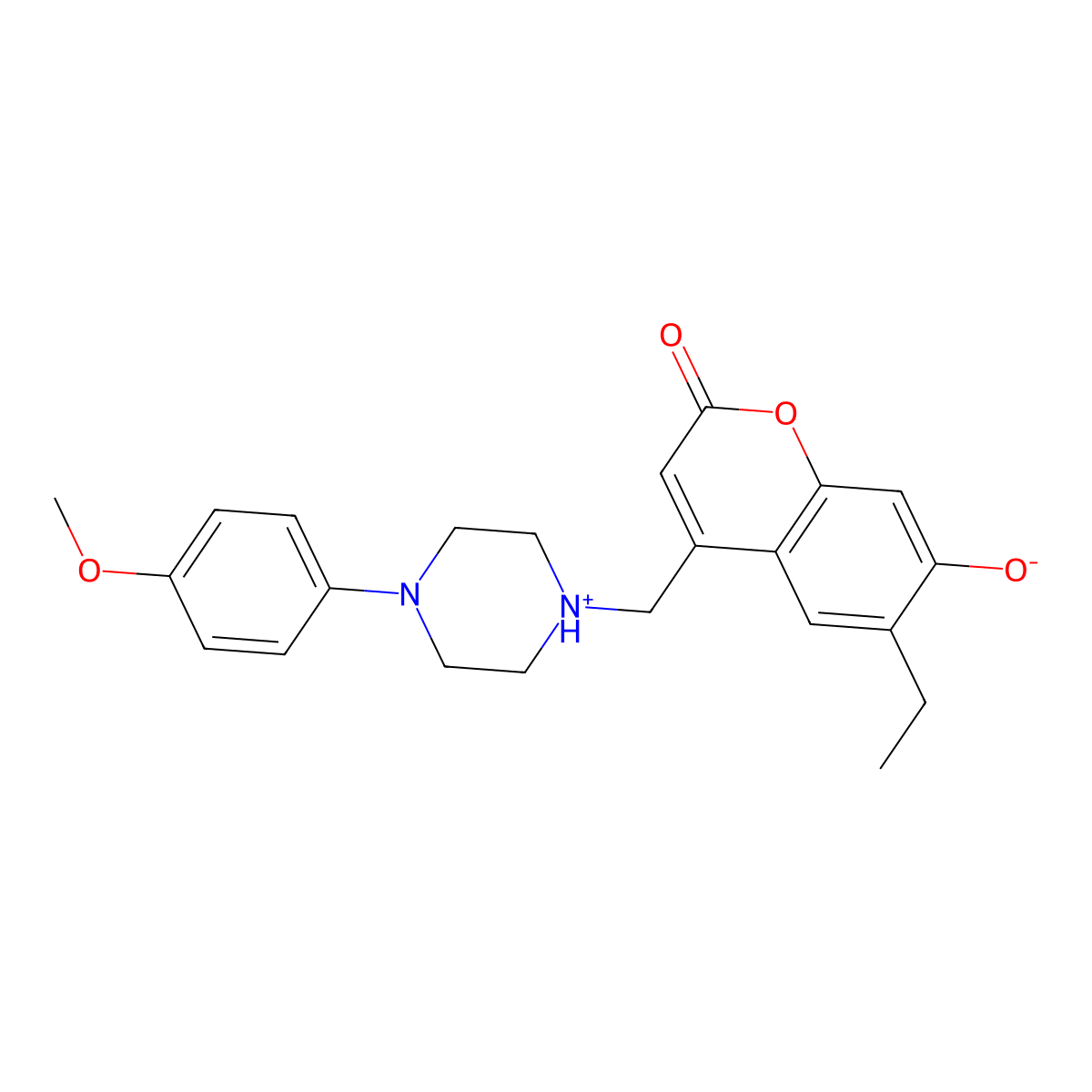 6-Ethyl-7-hydroxy-4-[[4-(4-methoxyphenyl)piperazin-1-yl]methyl]chromen-2-one molecular structure, CAS 849526-61-0