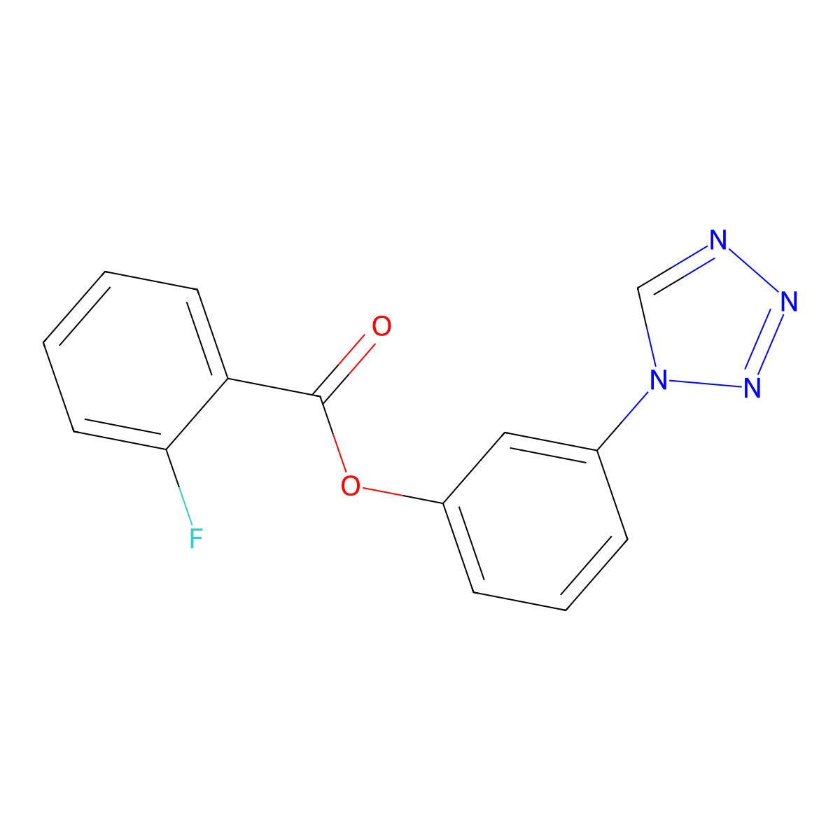 3-(1H-tetrazol-1-yl)phenyl 2-fluorobenzoate molecular structure, CAS 849527-31-7