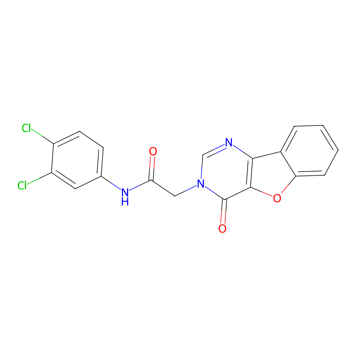 N-(3,4-dichlorophenyl)-2-(4-oxobenzofuro[3,2-d]pyrimidin-3(4H)-yl)acetamide molecular structure, CAS 849528-82-1