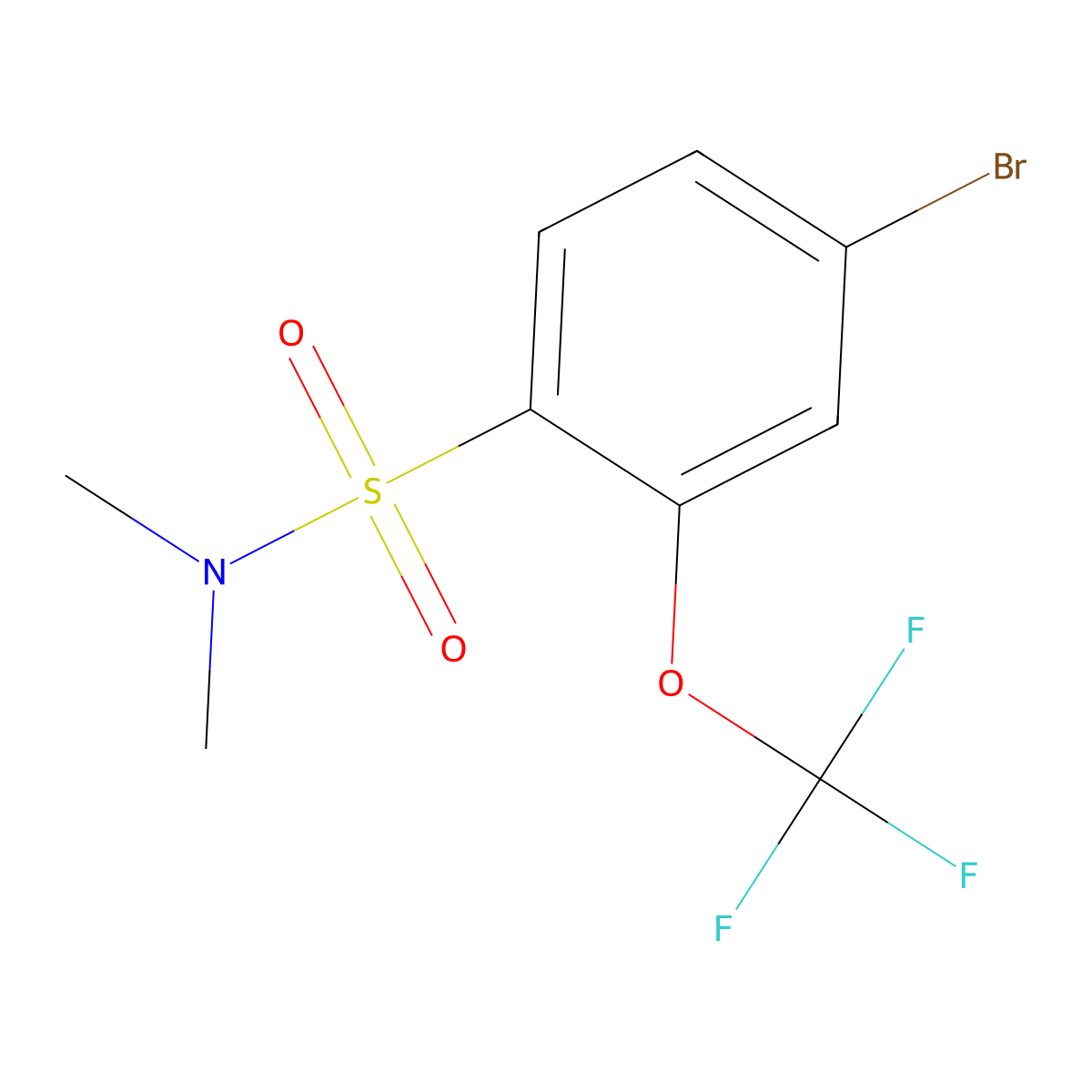 4-bromo-N,N-dimethyl-2-(trifluoromethoxy)benzenesulfonamide molecular structure, CAS 849532-27-0