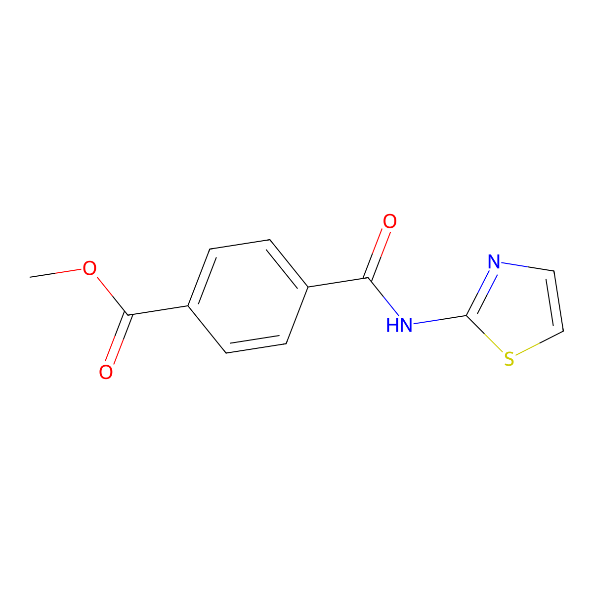 Methyl 4-(1,3-thiazol-2-ylcarbamoyl)benzoate molecular structure, CAS 849535-29-1