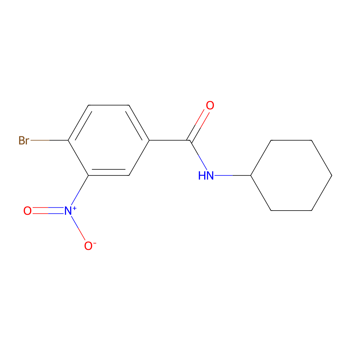 4-bromo-N-cyclohexyl-3-nitrobenzamide molecular structure, CAS 849537-85-5